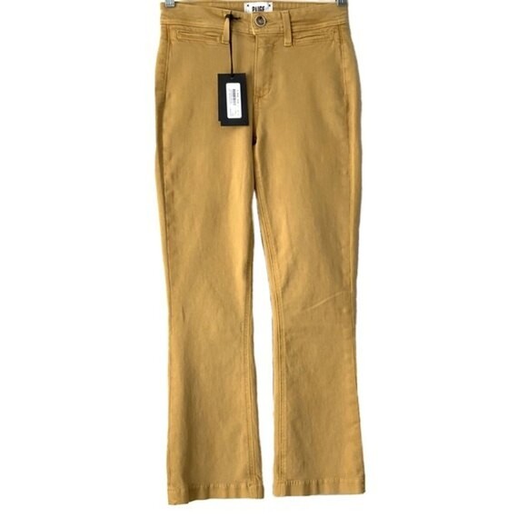 PAIGE Mustard Colette High Rise Jeans Slim Crop Flare Going-out Contemporary 25 - Picture 1 of 9